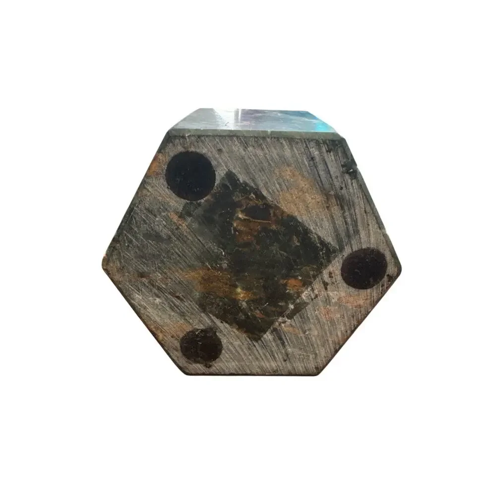 Green Naturally Veined Marble Hexagon Candle Holder